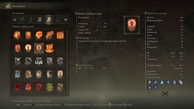 Flamme renforce-moi dans Elden Ring