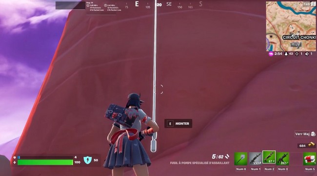 Où trouver les poignées d'ascension au circuit Chonkers