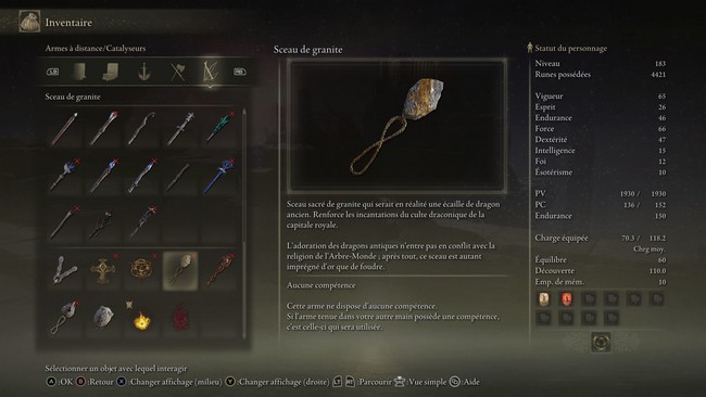 Sceau de granite elden Ring