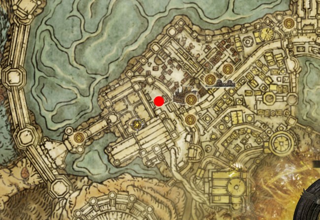 Emplacement du Sceau de granite dans Elden Ring