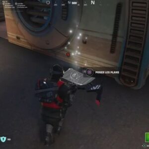 Utiliser un déguisement, puis déposer des plans d'armes à synapse station