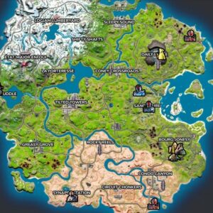 emplacements des PNJs qui vendent des armes exotiques dans Fortnite saison 2 chapitre 3