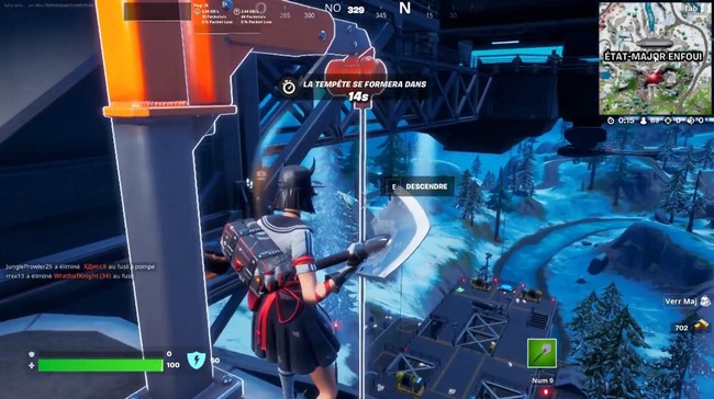 les poignées d'ascension à l'État-Major enfoui