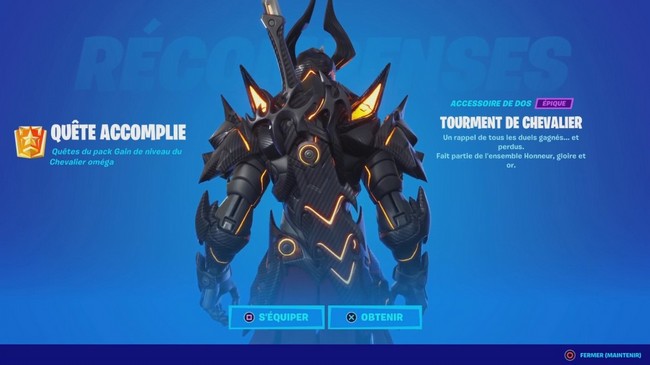Débloquer le Sac à dos Tourment De Chevalier dans Fortnite