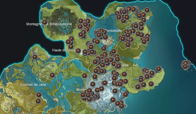 Emplacement Pommes de pin genshin impact