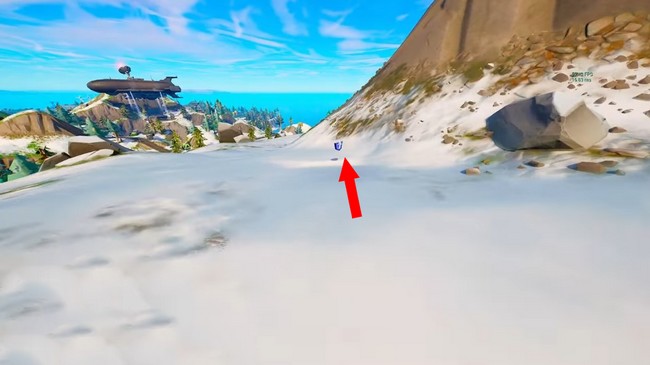 Emplacement jeton de Gain de niveau au nord ouest de Logjam Lumberyard Fortnite Chapitre 3 Saison 2