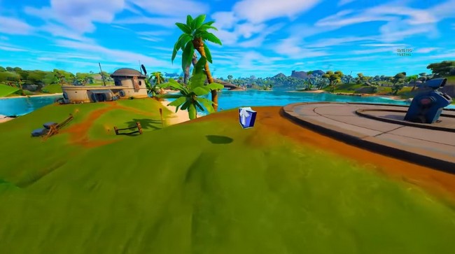 Emplacement jeton de Gain de niveau sur une île à l'est du sanctuaire Fortnite Chapitre 3 Saison 2