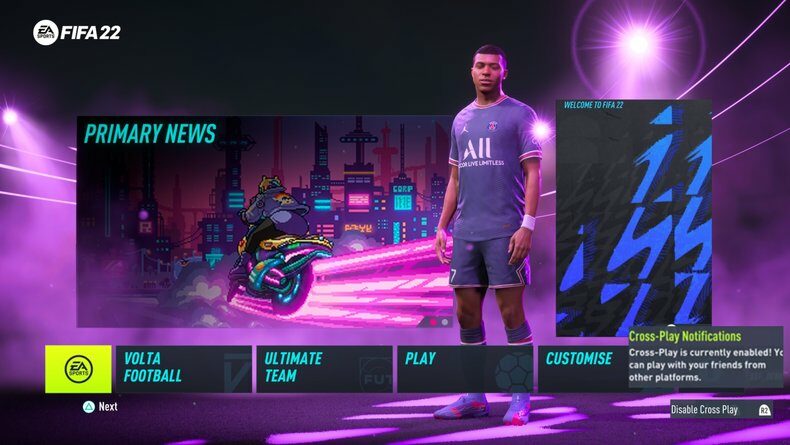 activer cross-play FIFA 22