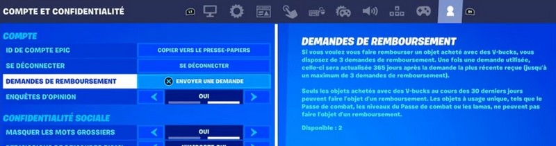 demande de remboursement fortnite-1