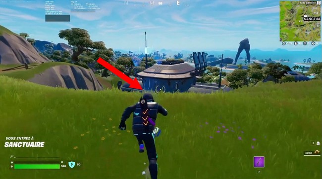 Établir une liaison avec l'appareil près du Sanctuaire dans Fortnite