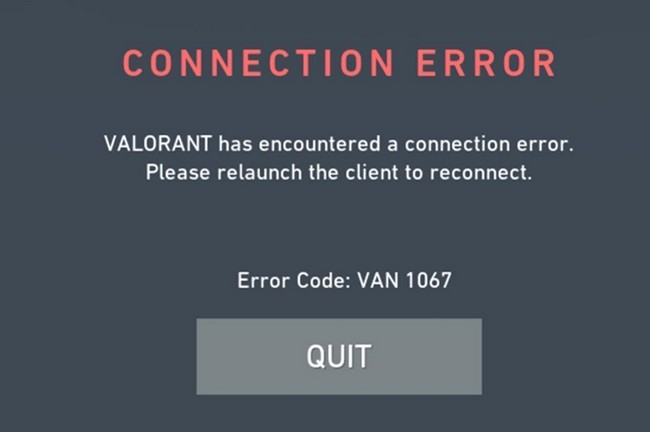 Comment corriger l'erreur VAN 1067 dans Valorant ?