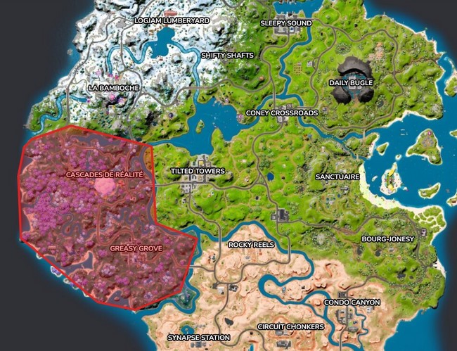 Emplacement des champignons rebondisseurs dans Fortnite