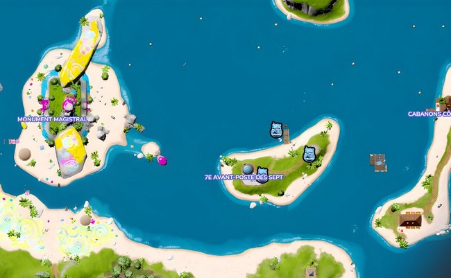 Emplacement des jetons de BricBroc au 7ème Avant Poste des Sept Fortnite