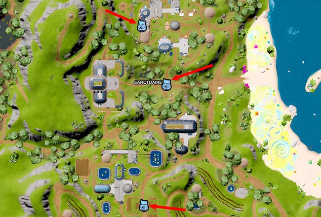 Emplacement des jetons de BricBroc au Sanctuaire Fortnite