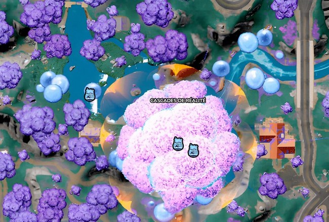 Emplacement des jetons de BricBroc aux Cascades de réalités dans Fortnite
