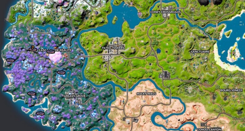 Emplacement geysers dans Fortnite