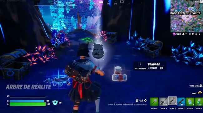 Emplacement jeton de BricBroc aux Cascades de réalités 2 Fortnite