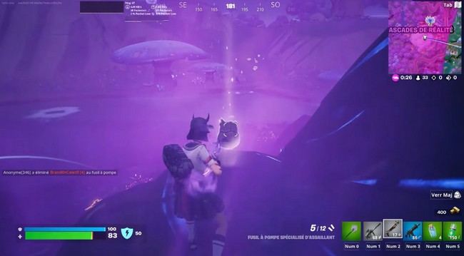 Emplacement jeton de BricBroc aux Cascades de réalités 3 Fortnite