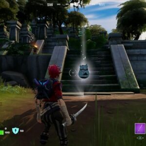 Emplacement jeton de BricBroc aux ruines 1 Fortnite