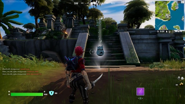 Emplacement jeton de BricBroc aux ruines 1 Fortnite