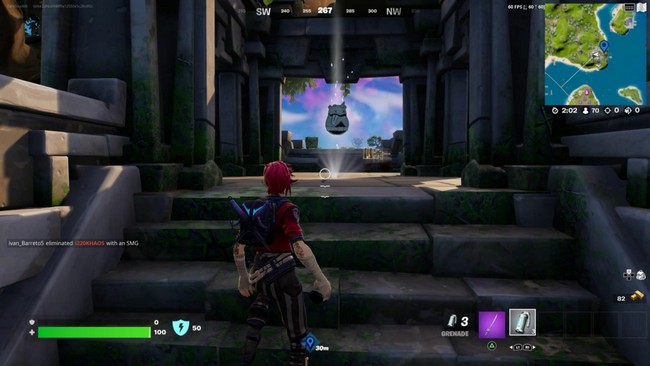 Emplacement jeton de BricBroc aux ruines 2 Fortnite