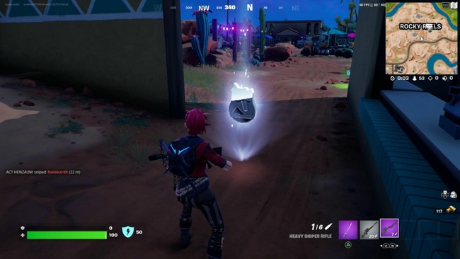 Emplacement jeton de BricBroc à Rocky Reels 1 Fortnite