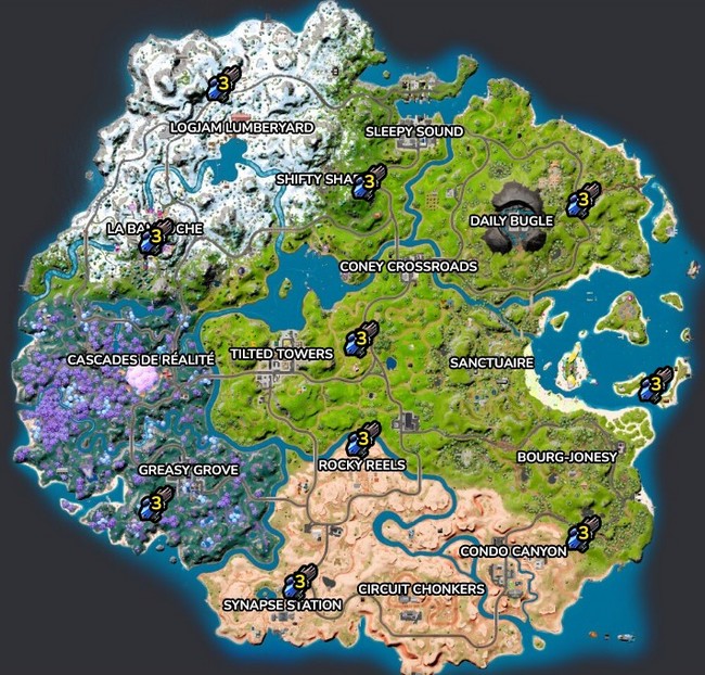 Emplacements Gant Cramponneur Fortnite