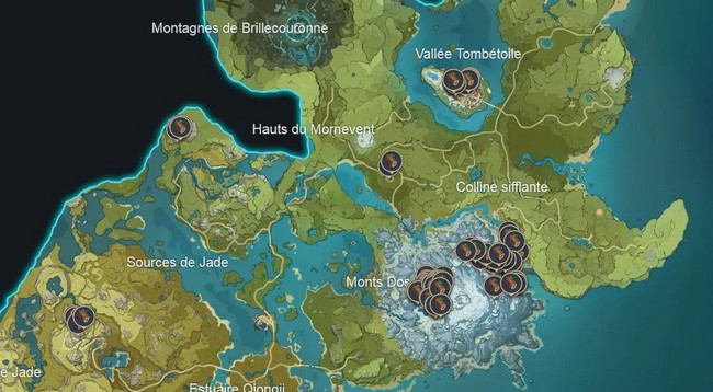 Emplacements des bois de pin dans genshin impact