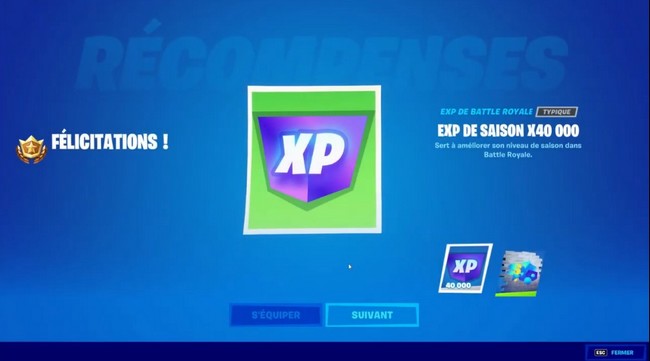 exp de saison x40000 fortnite
