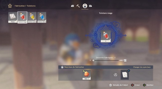 fabrication teinture rouge genshin impact