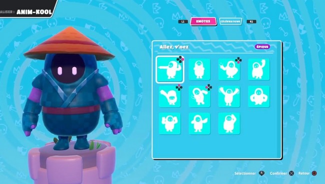 faire une émote dans Fall Guys