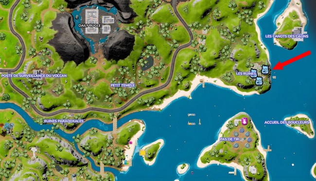 Emplacement des jetons de BricBroc aux ruines Fortnite