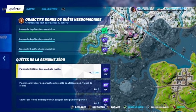 parcourir 2000 mètres dans une bulle mobile-fortnite