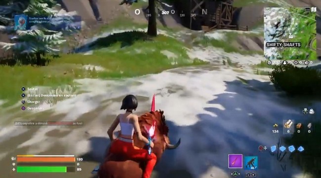 sauter sur le dos d'un loup ou d'un sanglier dans plusieurs parties Fortnite