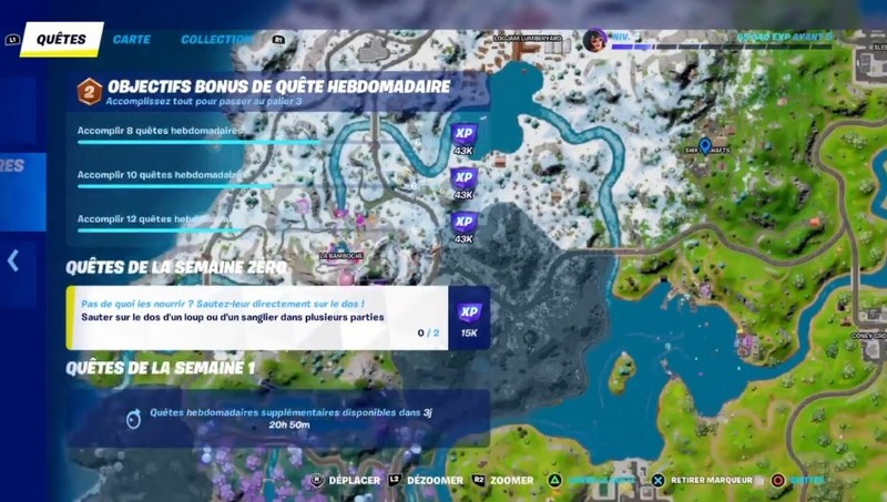 Emplacements des Loups et des sangliers dans Fortnite saison 3 du chapitre 3