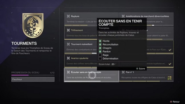 triomphe Écouter sans en tenir compte-destiny 2