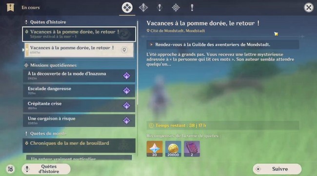 Vacances à la pomme dorée, le retour - Genshin impact 2.8