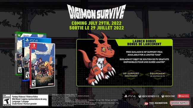 Quels sont les bonus de précommande pour Digimon Survive