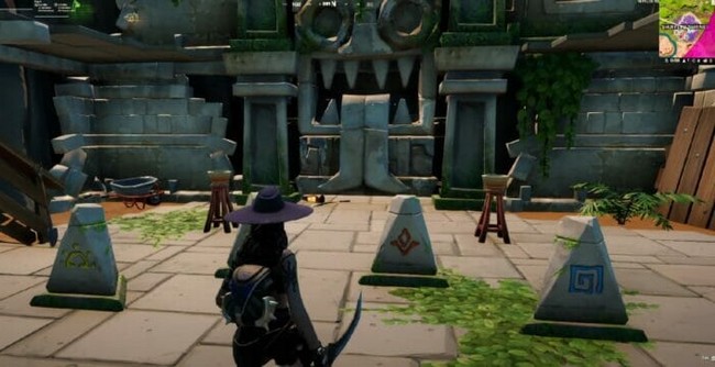 emplacement la porte secrète derrière la grande salle à Shuffled Shrines Fortnite