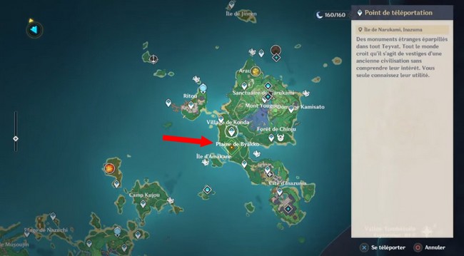 Emplacement de la plaine de Byakko