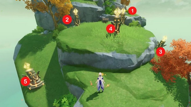 solution Puzzle Stèles Géo- îles du flan genshin impact