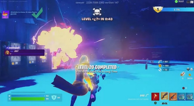 Atteindre le niveau 20 dans Survie glaciale dans Fortnite
