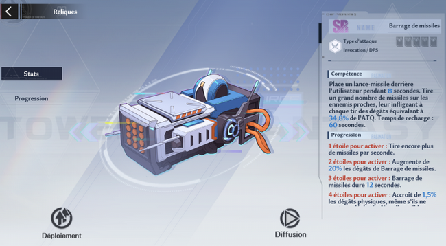 Barrage de missiles tower of fantasy