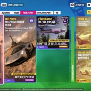 Chasse au trésor sable et batteries Forza horizon 5