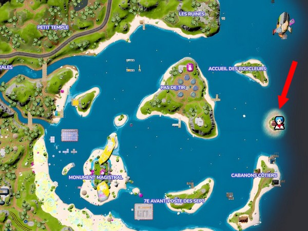 Emplacement de Bulma sur Fortnite