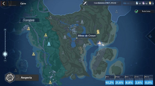 Emplacement du télescope de la constellation de Pégase Tower of Fantasy