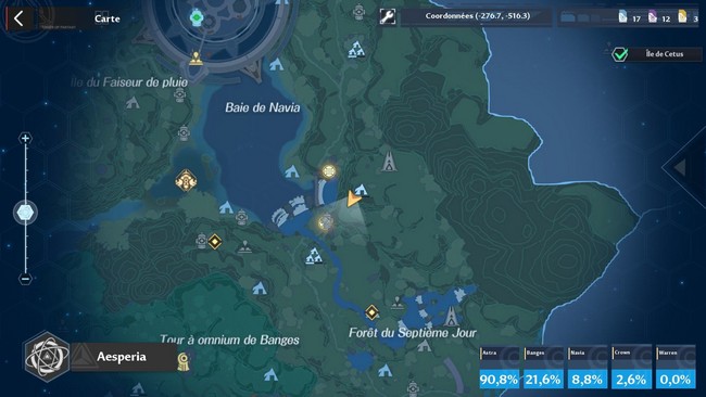 Emplacement du télescope de la constellation du lièvre Tower of Fantasy