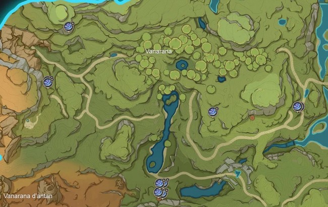 Emplacements des Champignons sacramental à Vanarana