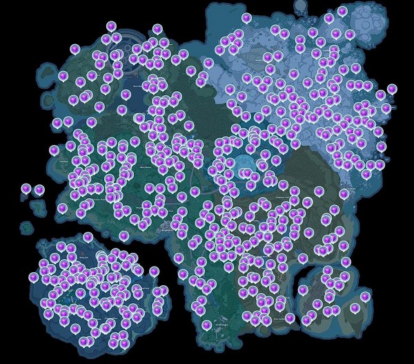 Emplacements des nucléus noirs Tower of Fantasy