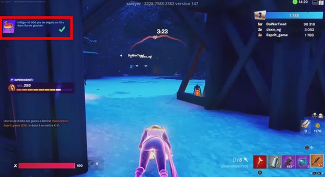 Infliger 10000 pts de dégâts en 10 s dans Survie glaciale